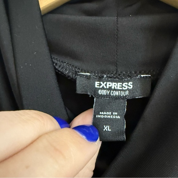 Express Body Contour Mock Neck Sleeveless Bodysuit Black Size XL - Picture 3 of 3